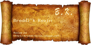Bredák Kevin névjegykártya